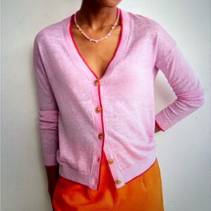 Boden Maggie V neck Linen Cardigan